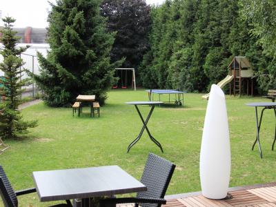 Wide garden with games for children